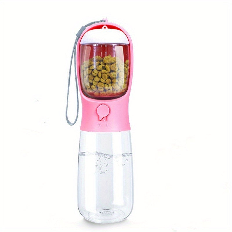 Portable Dog Water Bottle with Food Container - Large Capacity Outdoor Water Dispenser for Dogs, Puppies, and Cats - Perfect for Walking, Hiking, and Travel - Keep Your Pet Hydrated and Nourished on the Go