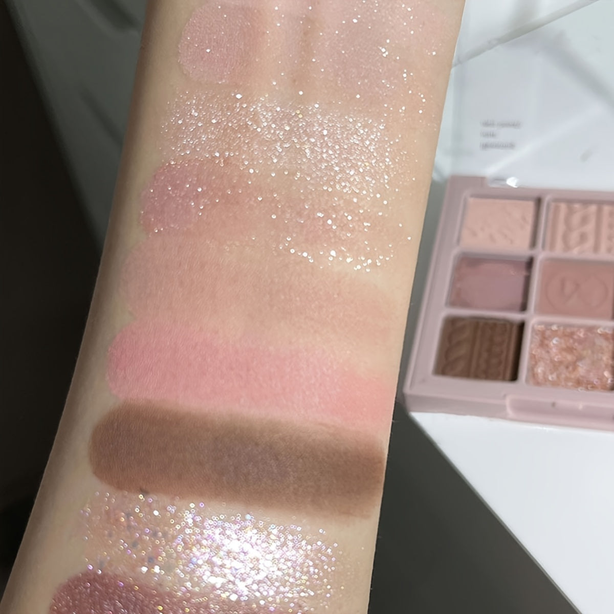 9-color Eyeshadow Palette Low Saturated Matte Pearly Glitter Velvet Texture Brown Color Taro Milk Tea Nude Pink Purple Eyeshadow Waterproof And Long-lasting Makeup