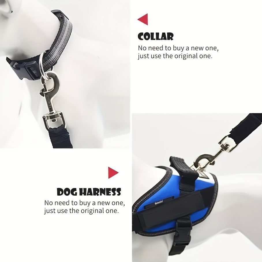 Retractable Pet Safety Seat Belt - 1pc Dog & Cat Car Travel