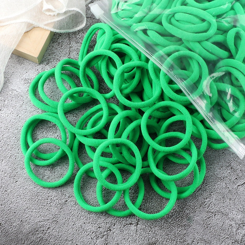 50pcs/Set Women Basic Hair Bands 4cm Simple Solid Colors Elastic Headband Hair Ropes Ties Hair Accessories Ponytail Holder