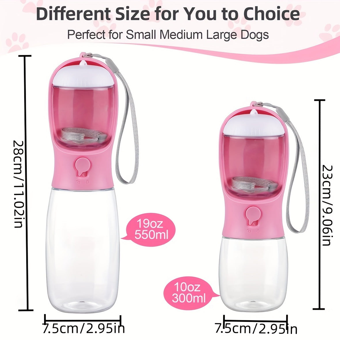 Portable Dog Water Bottle with Food Container - Large Capacity Outdoor Water Dispenser for Dogs, Puppies, and Cats - Perfect for Walking, Hiking, and Travel - Keep Your Pet Hydrated and Nourished on the Go