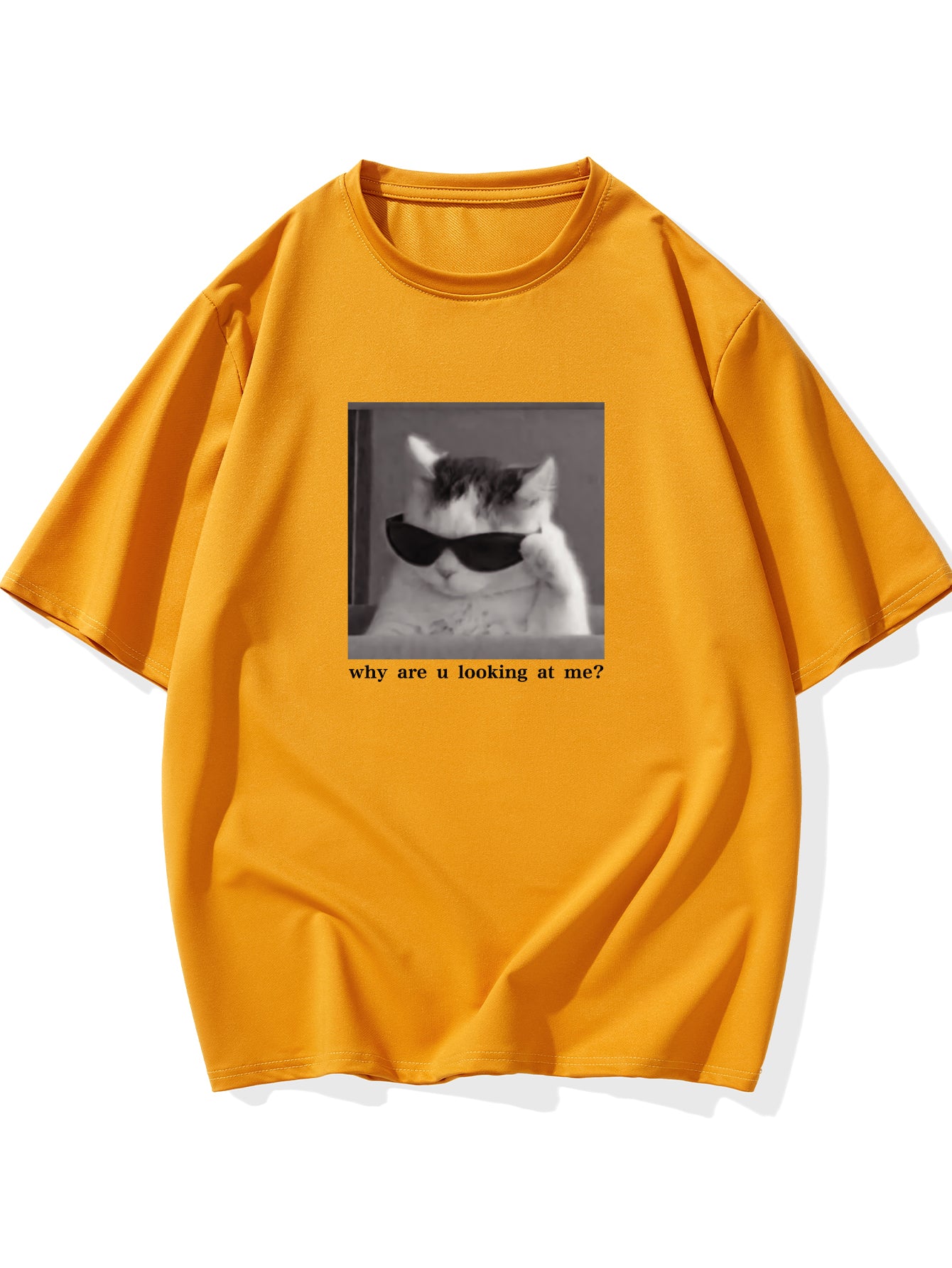 Cool Cat Graphic T-shirt, Men's Casual Multicolor Loose Short Sleeve Shirt