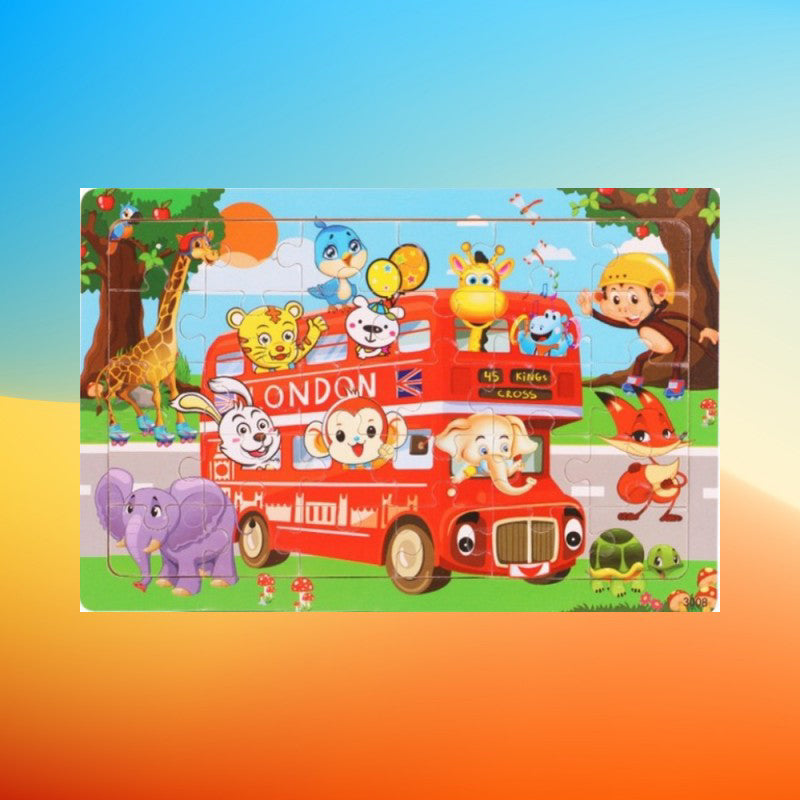 30PCS Colorful Jigsaw Puzzles For Kids Age 3-5 Preschool Educational Brain Teaser Boards Toys Toddler Children Learning Puzzles, Halloween/Christmas Gift