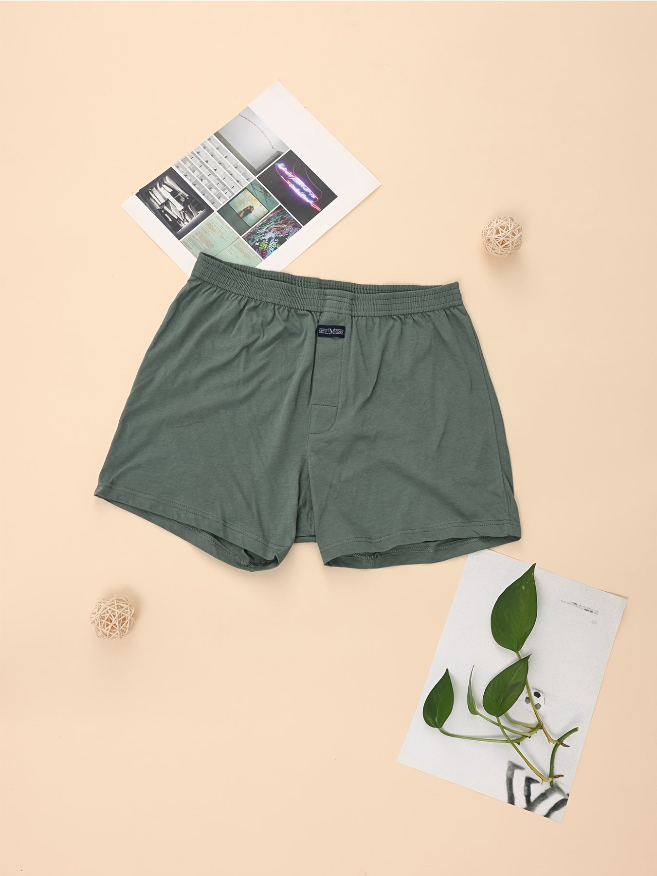 Men's Cotton Home Loose High Waist Deep Crotch Underwear Pajama Pants