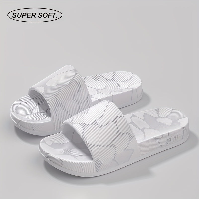 ECAC Women'S EVA Slide Sandals - Thick Cushioned Indoor/Outdoor Slippers with Geometric Pattern, Lightweight & Comfortable for Bathroom, Hiking, and Casual Wear, Hiking Footwear | Stylish Slipons | EVA Upper Material, Slipper