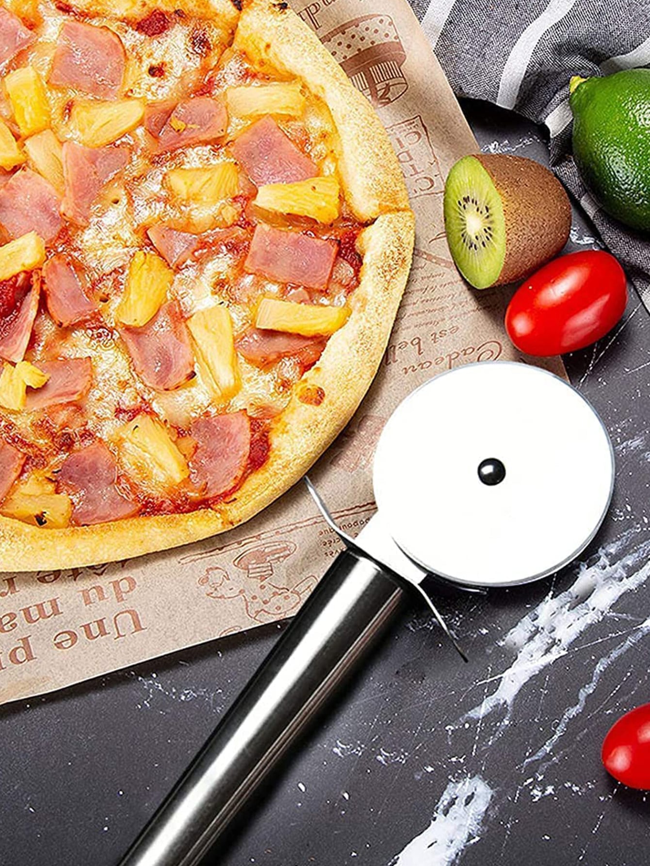 Effortlessly Roll Out Perfect Pizza with this Stainless Steel Pizza Wheel Knife