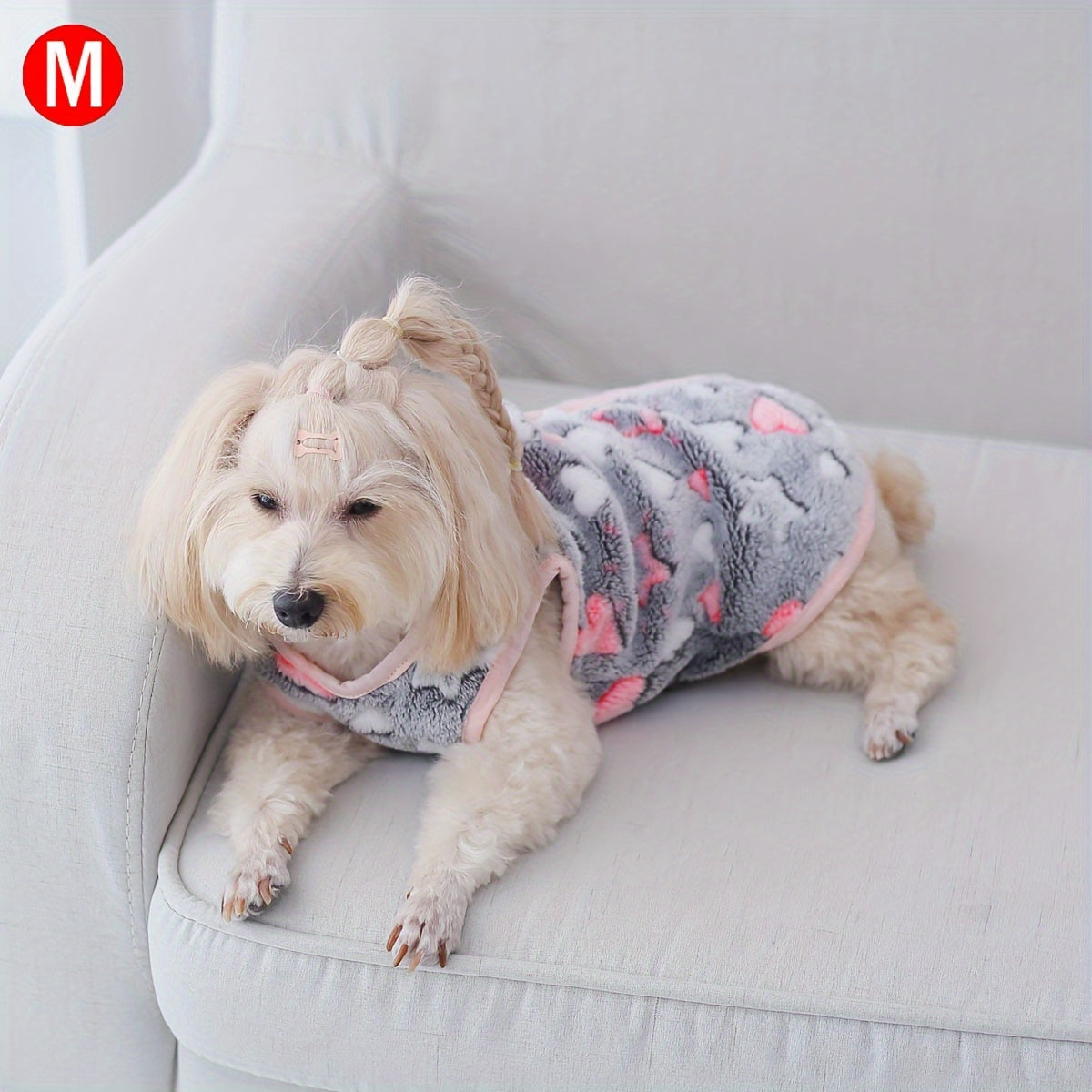 1pc Soft Warm Dog Vest, Plush Comfortable Pet Coat For Small And Medium Dogs Autumn And Winter Clothes For Indoor And Outdoor Wear
