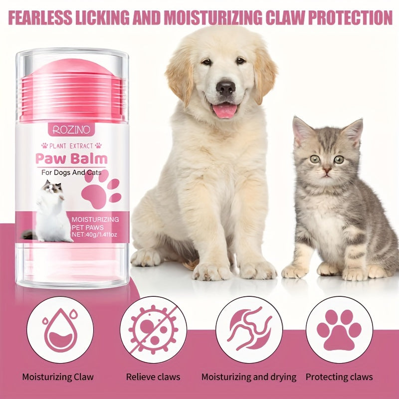 ROZINO Cat Paw Balm - 40g Natural Moisturizing & Repairing Pet Foot Care Stick, Portable, Non-Greasy Formula with Fresh Scent
