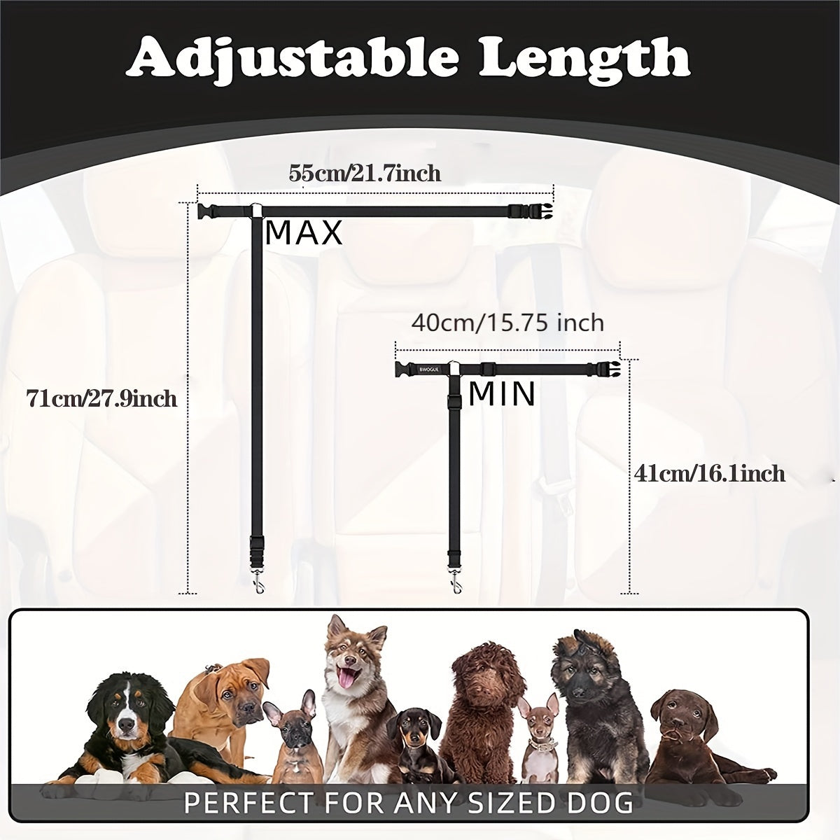 Secure Pet Car Tether Safety Leash - 1pc Dog Seat Belt Vehicle - Dog Seatbelt Bu