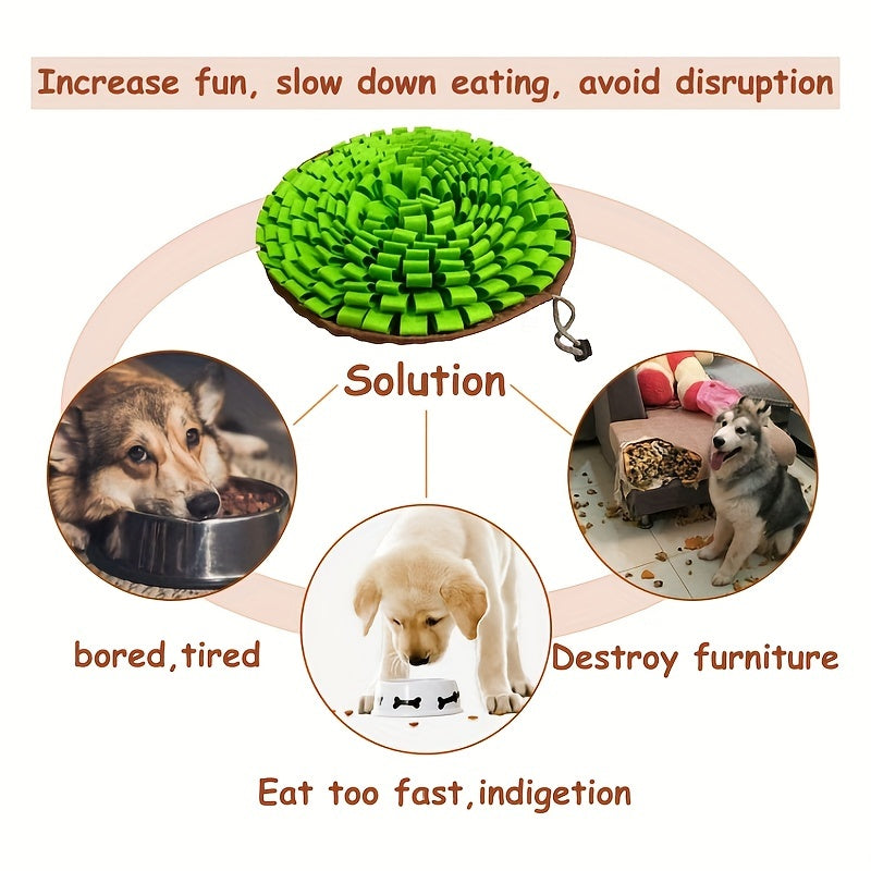 Adjustable Dog Snuffle Mat - Interactive Foraging Puzzle Toy for Smell Training, Slow Eating & Stress Relief - Enhances Mental Stimulation & Engages Your Pet During Feeding Time