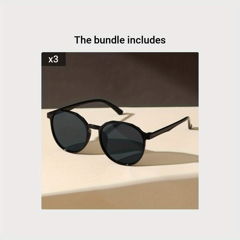 Black Round Frame Classic Casual Sunshade Eyewear