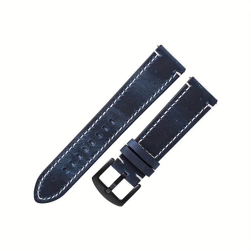 Leather Watch Band, Quick Release Strap, Retro Top Layer Cow Leather, Switch Spring Bar, 20mm, 22mm, 24mm Black Buckle, Ideal Choice For Gifts