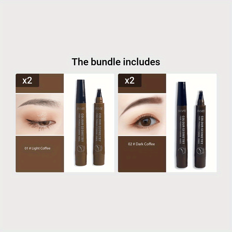 Long-lasting Smooth 4 Split Head Liquid Eyebrow Pencil, Natural And Wild Eyebrow Pencil, Waterproof And Shaping Eyebrow Makeup Tool