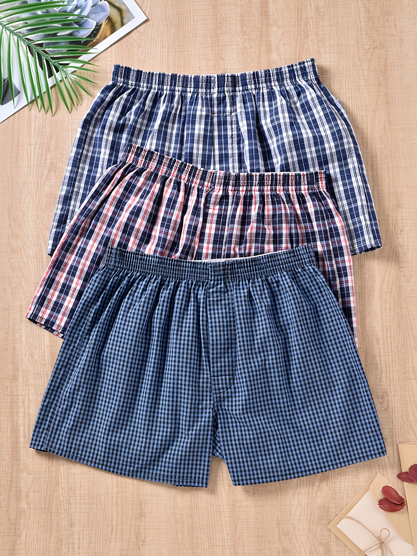 3pcs Men's Vibrant Multicolor Arrow Print Loose-Fit Boxer Shorts - Breathable 100% Cotton Fabric, Ultra-Comfortable, Soft, and Durable Underwear Briefs for Everyday Wear