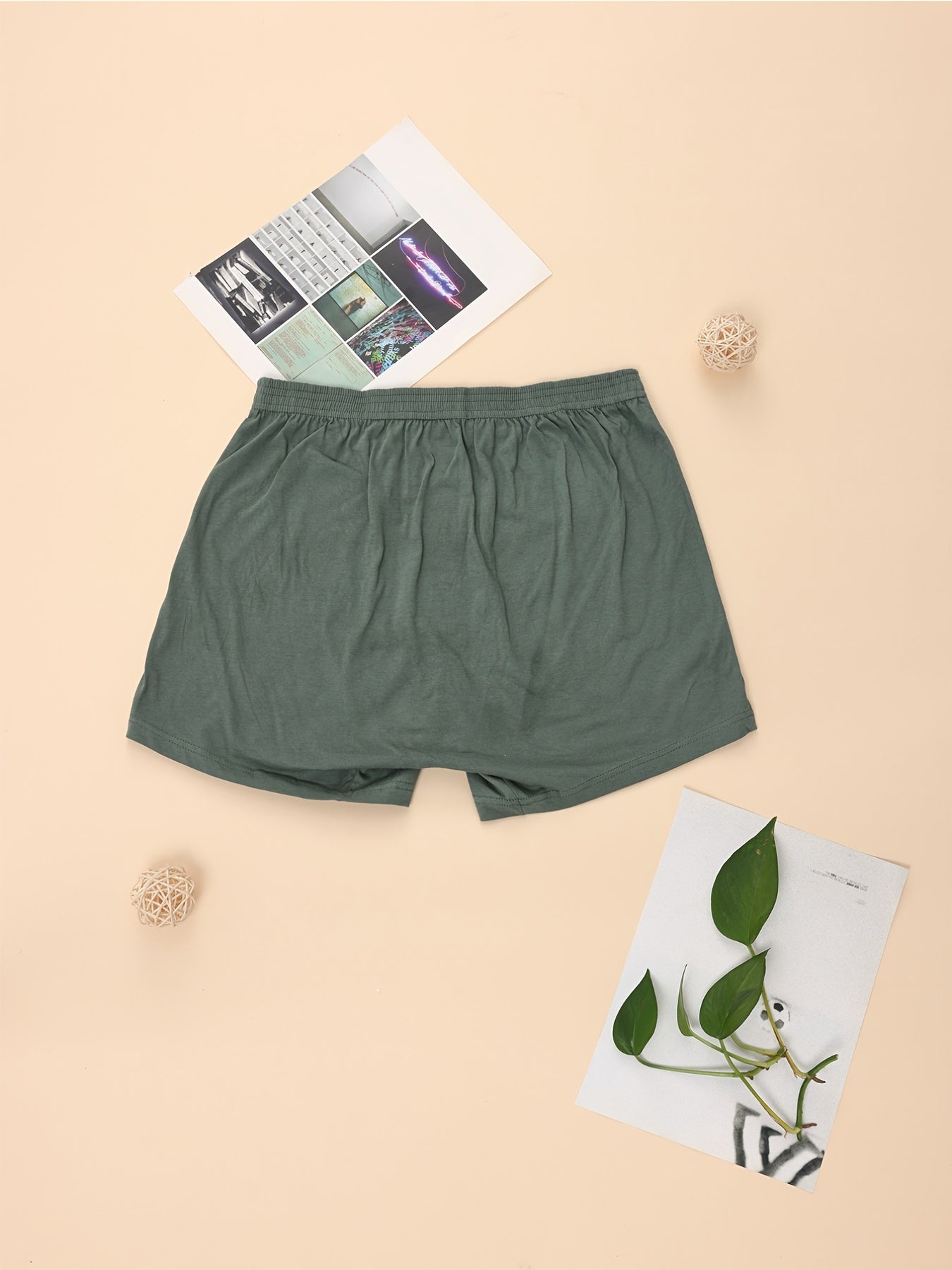 Men's Cotton Home Loose High Waist Deep Crotch Underwear Pajama Pants