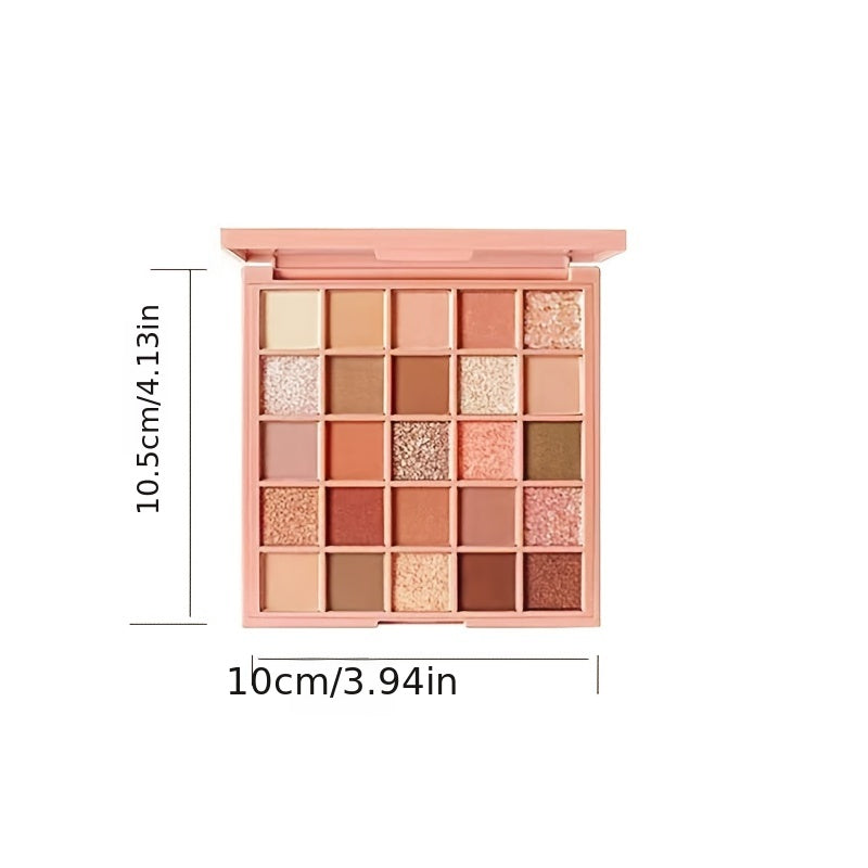 25 Colors Makeup Earth Color Beauty Eyeshadow Glitter Eyeshadow, Easy To Apply Long Lasting Makeup Waterproof Sweat Proof Eyeshadow Make Up Gift Set For Music Festival