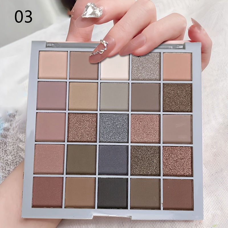 25 Colors Makeup Earth Color Beauty Eyeshadow Glitter Eyeshadow, Easy To Apply Long Lasting Makeup Waterproof Sweat Proof Eyeshadow Make Up Gift Set For Music Festival