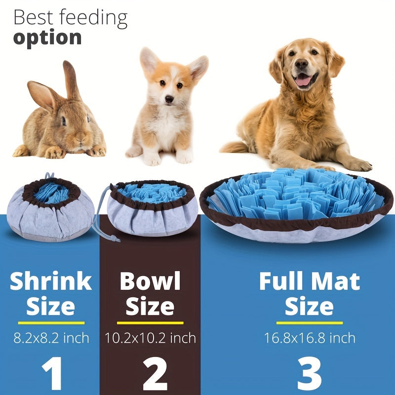 Adjustable Dog Snuffle Mat - Interactive Foraging Puzzle Toy for Smell Training, Slow Eating & Stress Relief - Enhances Mental Stimulation & Engages Your Pet During Feeding Time