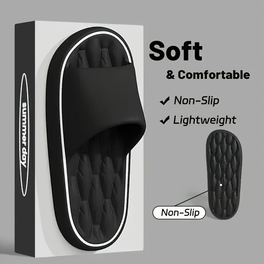 Soft, Comfortable Women's EVA Slip-On Slippers - Lightweight, Non-Slip, Breathable, Durable Indoor/Outdoor Sandals with Thick Cushioned Sole, Anti-Shit Design & Ergonomic Support, Pastel Pink Casual House Shoes for All Season