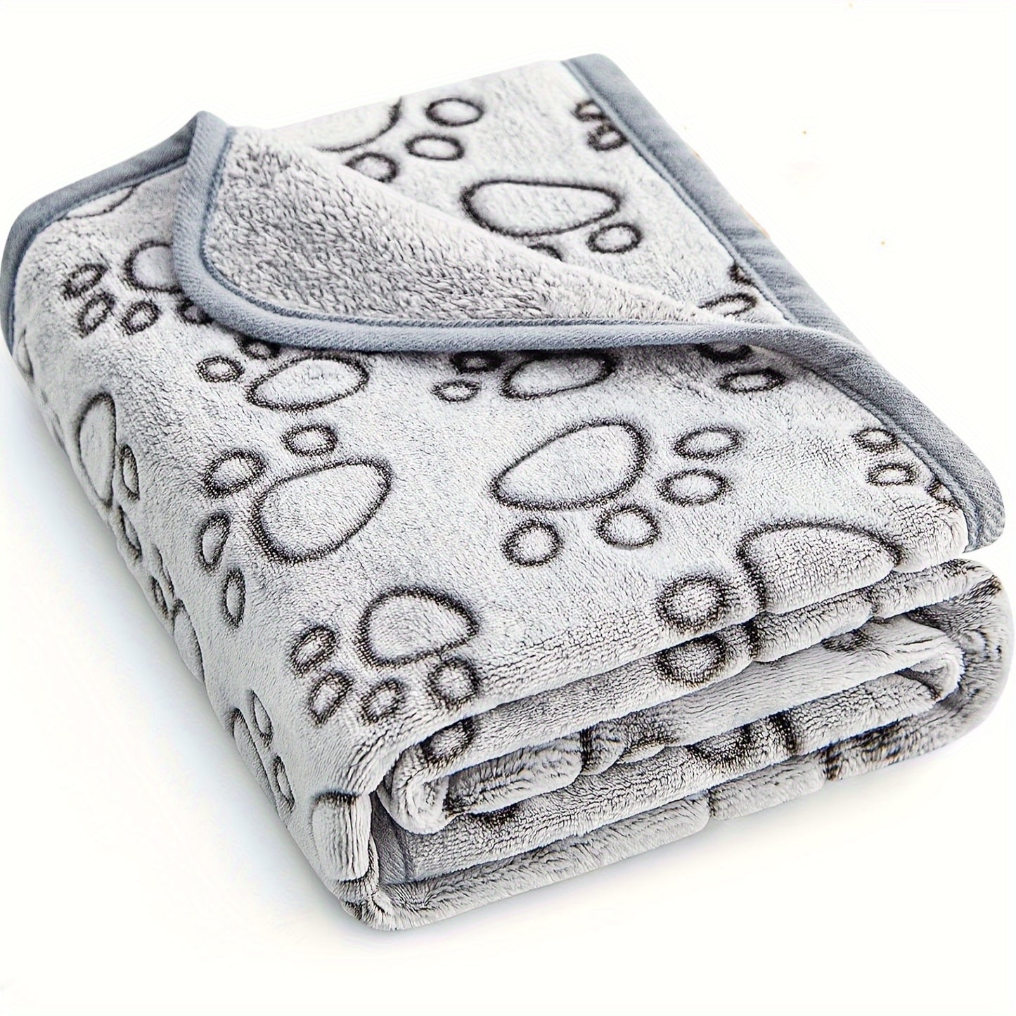 1pc Comfy Puppy Blanket with Cute Paw Prints - Soft, Warm Fleece for Dogs and Cats - Ideal for Nap Time and Travel