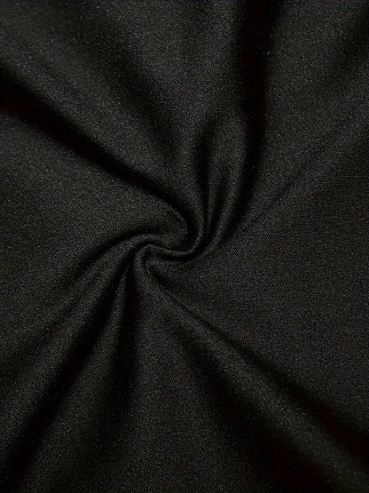 Women'S K-WAY Graphic Print Short Sleeve Crop Top & High-Waisted Leggings Set - Black with White Lettering, Stretchy Polyester Blend, Casual Streetwear Style, Spring/Summer Collection, High Waisted