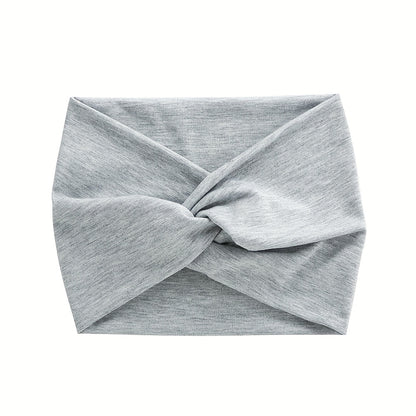 1pc Elegant Leopard Print Knitting Sports Headband - Stretchy, Sweat-Absorbing, Minimalist Design for Women - Perfect for Yoga, Fitness, and Valentines Day Festival