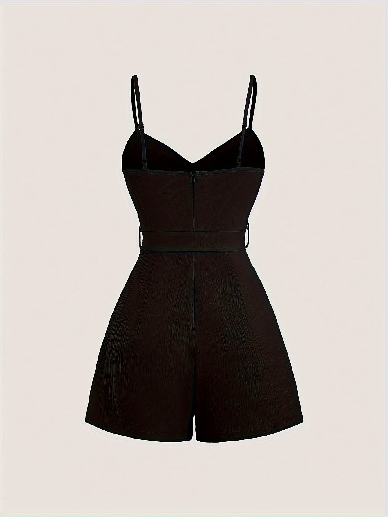 Elegant Bowknot Romper with Tie Waist - Chic Solid Color, V-Neck, Sleeveless Jumpsuit for Women - Perfect for Vacation, Parties & Casual Outfits, Vacation Dress | Bowknot Design | Twist Detail, Bowknot Jumpsuit