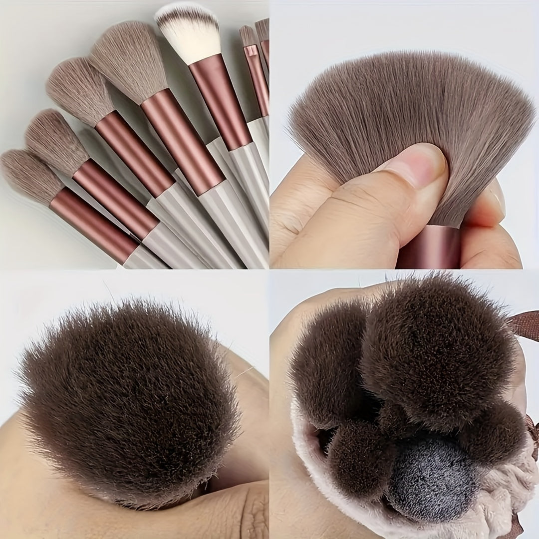 13 Pcs Soft Makeup Brush, For Foundation Blending, Eye Shadow Application, Kabuki Blending Beauty Tools