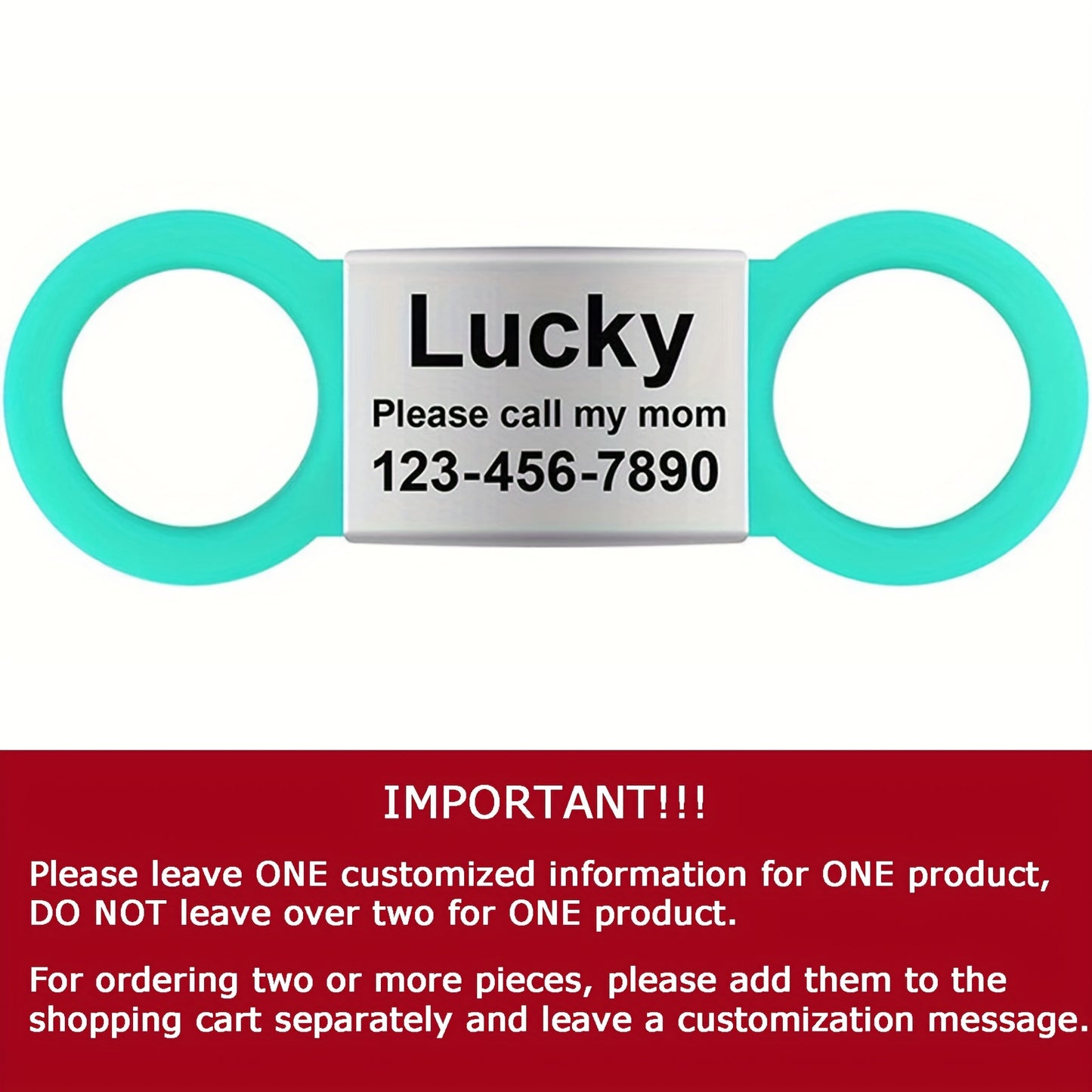 [Fast Arrival] Personalized Pet ID Tag - Durable, Noise-Free, Stylish Slide-On Tag with Engraved Pet's Name, Perfect for Dogs and Cats - Easy to Read, Long-Lasting, and Attractive Design
