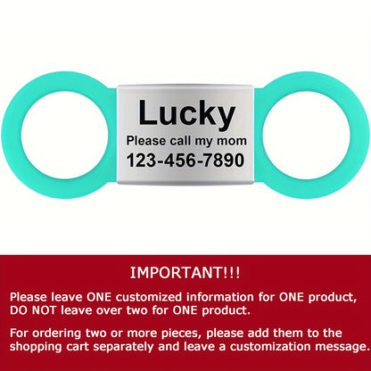 [Fast Arrival] Personalized Pet ID Tag - Durable, Noise-Free, Stylish Slide-On Tag with Engraved Pet's Name, Perfect for Dogs and Cats - Easy to Read, Long-Lasting, and Attractive Design