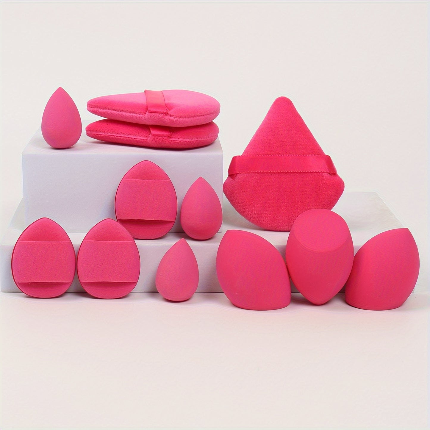 12-Piece Multi-functional Makeup Sponge Puff Set, Flawless Blending For Liquids, Creams & Powders, Latex-Free, Dry & Wet Dual-Use Foundation, Contouring & Highlighting Sponges With Mini Cushion Puffs For All Skin Types