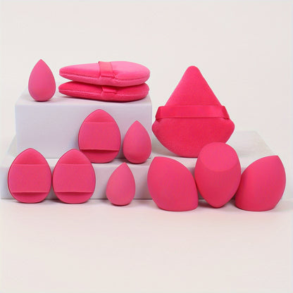 12-Piece Multi-functional Makeup Sponge Puff Set, Flawless Blending For Liquids, Creams & Powders, Latex-Free, Dry & Wet Dual-Use Foundation, Contouring & Highlighting Sponges With Mini Cushion Puffs For All Skin Types