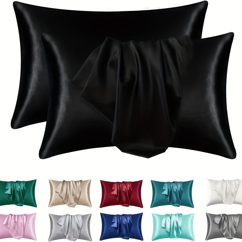 Luxurious Silky Soft Pillowcase - Breathable, Skin-Friendly Cooling Feel, Solid Color With Envelope Closure - Machine Washable