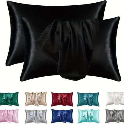 Luxurious Silky Soft Pillowcase - Breathable, Skin-Friendly Cooling Feel, Solid Color With Envelope Closure - Machine Washable