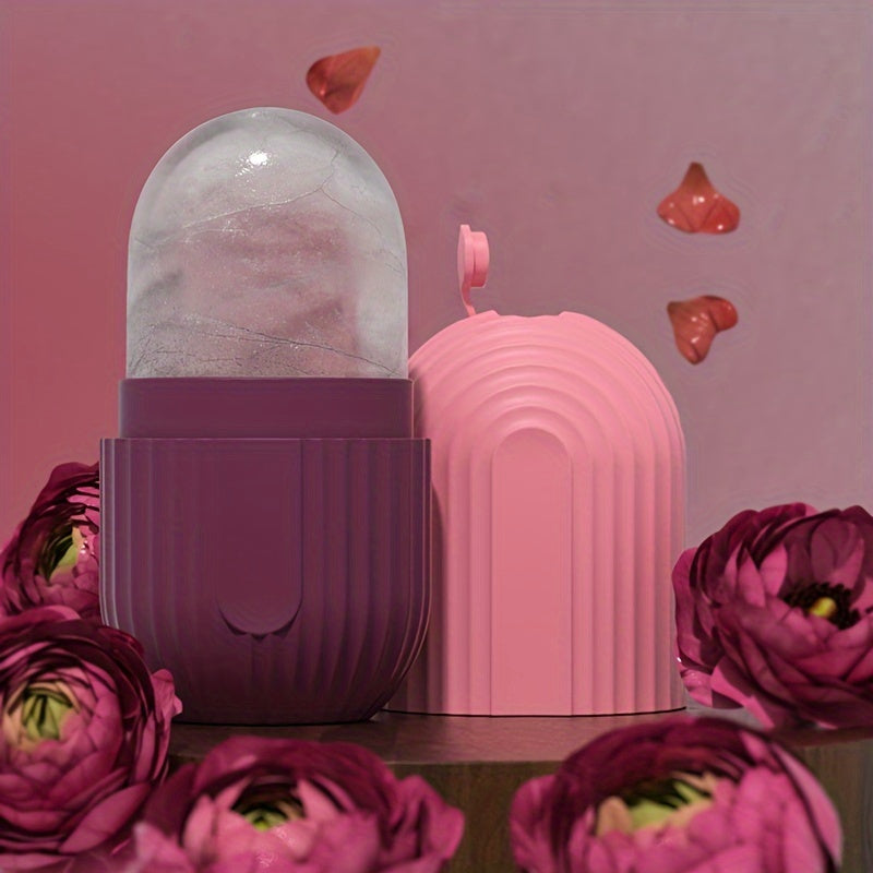 Silicone Facial Ice Roller for Skin Glow & De-Puffing – Reusable, Leakproof Beauty Massage Tool for Daily Skincare Routine, Formaldehyde-Free, No Power or Battery Needed