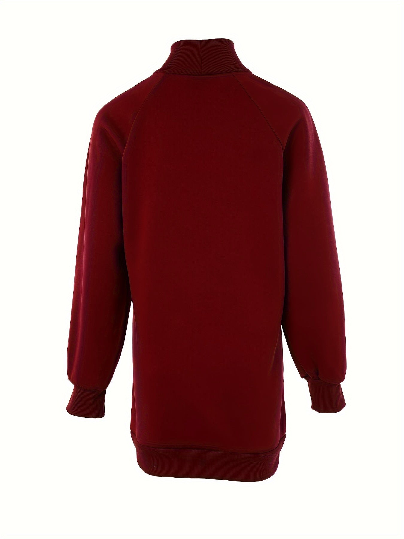 Faith Print Turtleneck Dress, Casual Loose Long Sleeve Dress, Women's Clothing