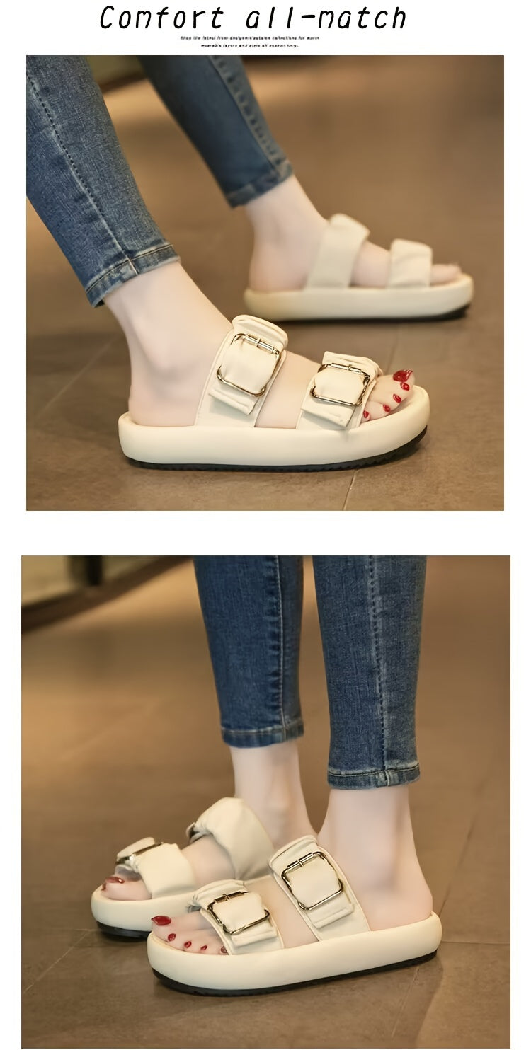 [New Style Thick Sole Slippers] New Style Thick Sole Slippers - Anti-slip Beach Slippers for Pregnant Women in Summer 2024 - Cool High-end One-Word Slippers