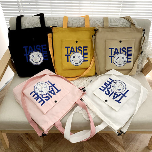 The New Little Devil Shoulder Bag Can Be Printed With a Logo Korean Version Of The Trendy Canvas Bag Large Capacity Canvas Bag