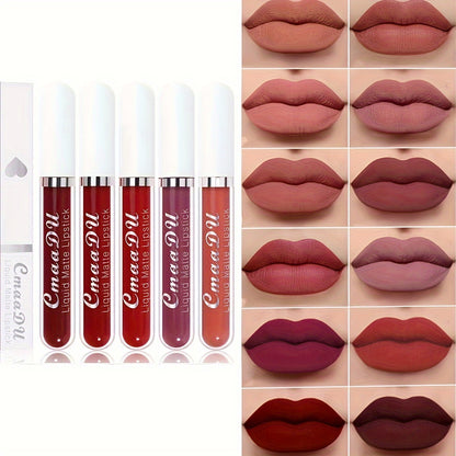 Long-Lasting Matte Liquid Lipstick - Waterproof, Non-Stick, Fruit Scented, Sweatproof, Hydrating, Lightweight, Durable Makeup for Dining, Swimming, Summer - Fruit Fragrance, Cup-Shaped Applicator