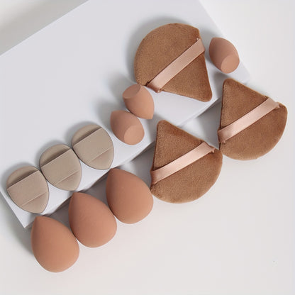 12-Piece Multi-functional Makeup Sponge Puff Set, Flawless Blending For Liquids, Creams & Powders, Latex-Free, Dry & Wet Dual-Use Foundation, Contouring & Highlighting Sponges With Mini Cushion Puffs For All Skin Types