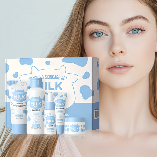 Nourishing Your Light Beige with Milk Skincare Set - Rich with Milk Extract, Niacinamide, Alpha-Arbutin, Vitamin E for Long Lasting Hydration for Dry & Normal Light Beige Type, Gift for Christmas, Valentines Day Birthday New