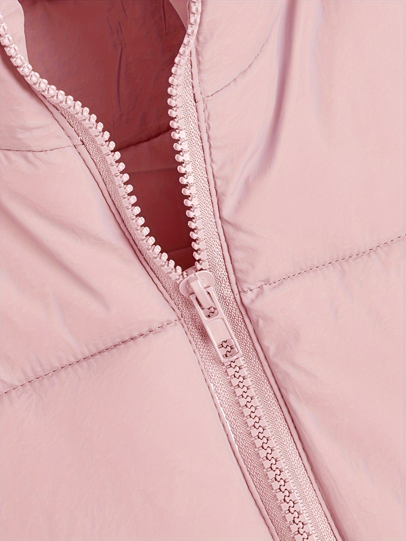 Women'S Elegant High-Neck Padded Vest with Drawstring Detail - Solid Color, Thick Warm Winter Sleeveless Jacket Vest, Casual Streetwear Style, 200g/m² Fabric Weight, Autumn/Winter Essential