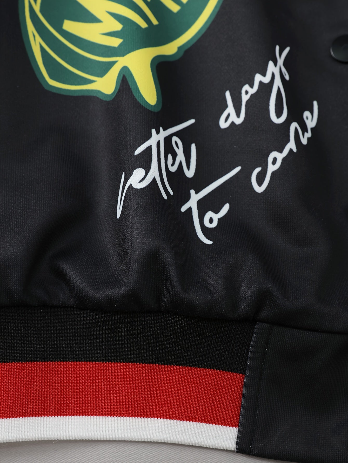 Letter & Graphic Print Snap Button Bomber Jacket, Casual Long Sleeve Baseball Jacket For Spring & Fall, Women's Clothing