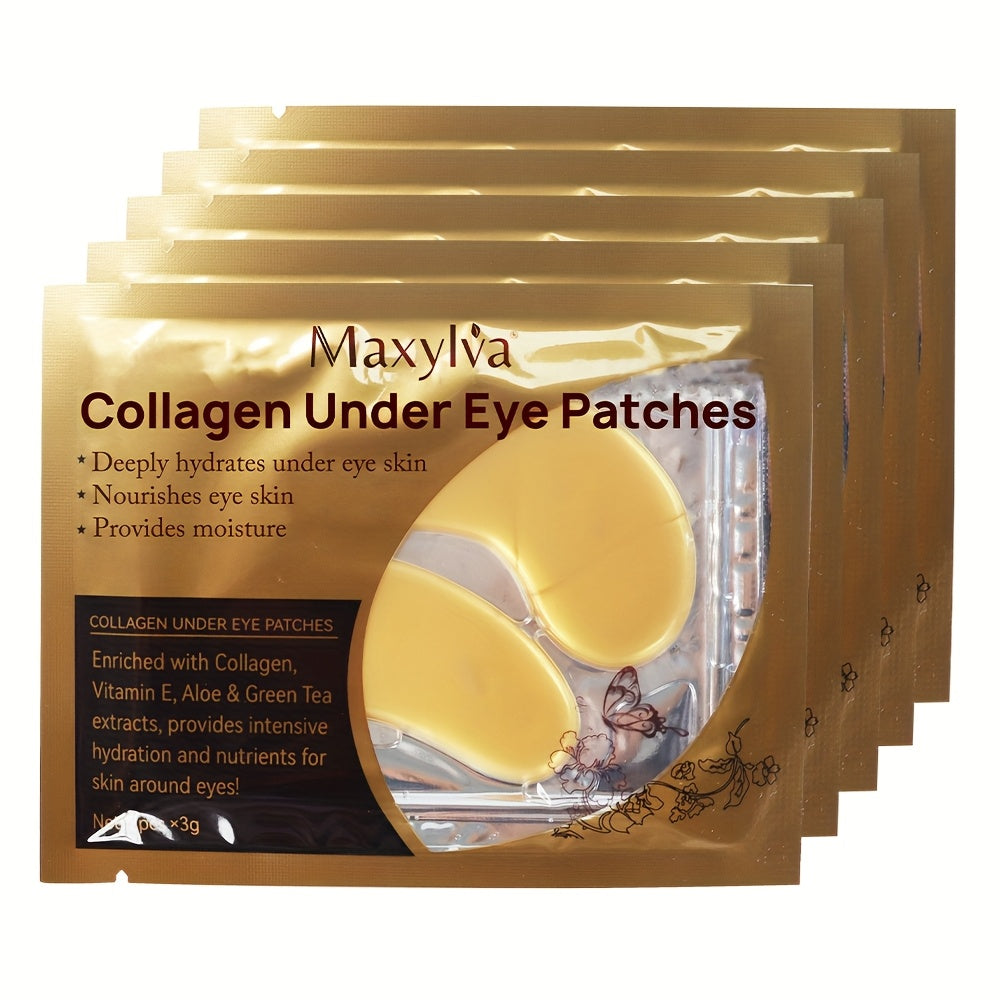 [Hydrating & Moisturizing] Maxylva Collagen Under Eye Patches | Hydrating & Moisturizing | Aloe Vera, Vitamin E & Green Tea Extracts | Alcohol-Free, Ideal for All Skin Types | Eye Care