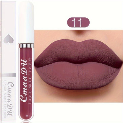 Long-Lasting Matte Liquid Lipstick - Waterproof, Non-Stick, Fruit Scented, Sweatproof, Hydrating, Lightweight, Durable Makeup for Dining, Swimming, Summer - Fruit Fragrance, Cup-Shaped Applicator
