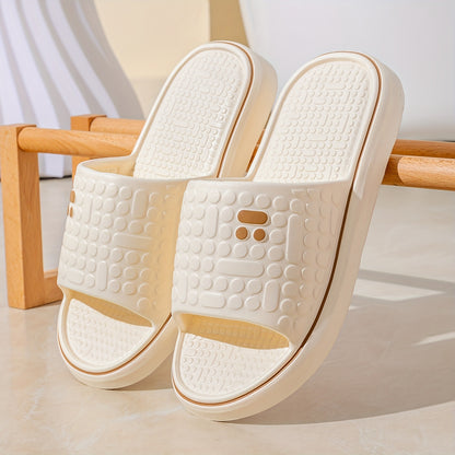 [Soft Slides] Soft Pink Women's Summer Slides | Non-Slip High-Density Geometric Pattern, Machine Washable, Comfortable Home Shoes for Relaxation, Ladies Slippers, Thick Sole Indoor Slippers, EVA