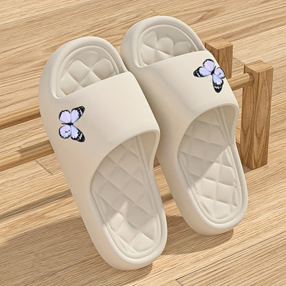 [Lightweight EVA Slippers] Soft Lightweight EVA Women's Slippers | Cute Butterfly Design, Non-Slip Indoor/Outdoor Summer Beach Sandals, Slip-On Comfort for Home, Casual & Formal Occasions, Beach Shoes