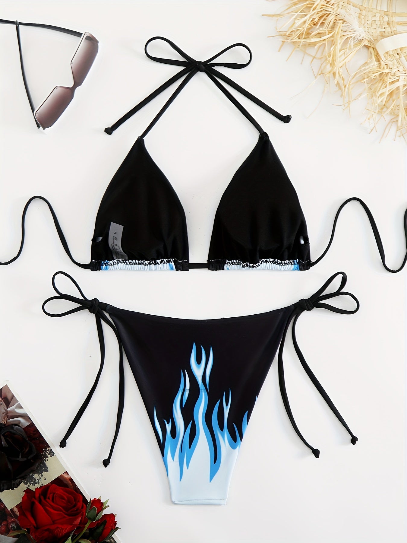 Split-Print Bikini Swimsuit