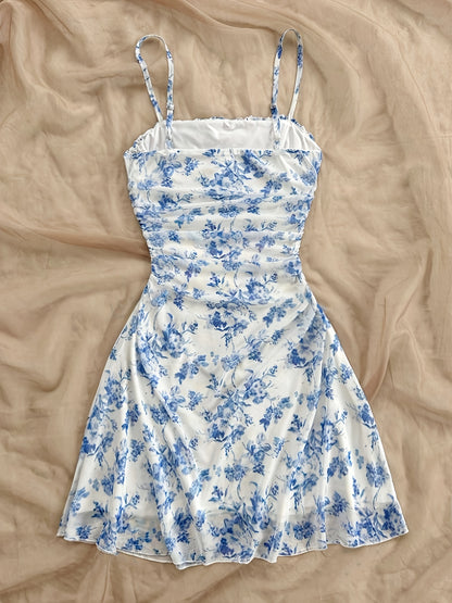 Women's New Floral Print Halter Dress Fashionable Elegant Suitable for All Seasons