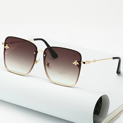 Rimless Square Oversized For Women Trendy Gradient Lens Big  Shades fashion glasses